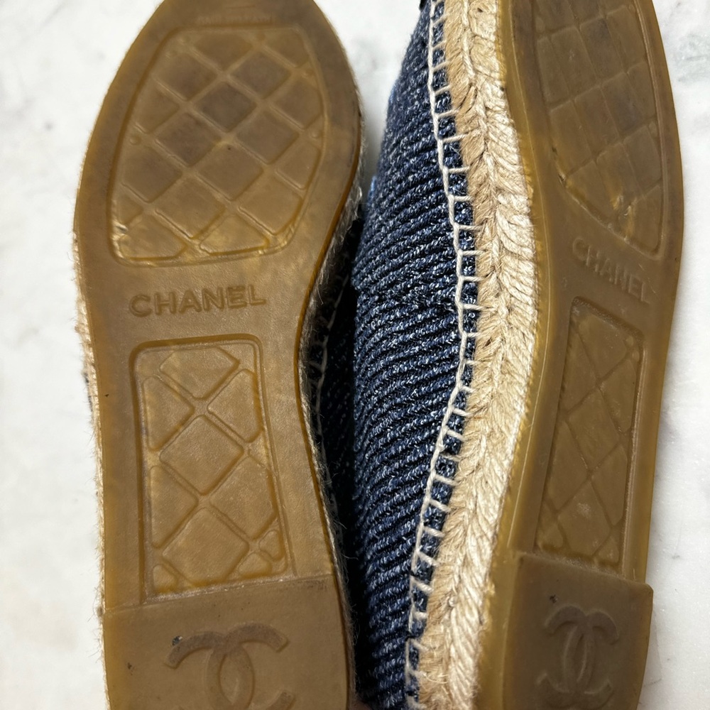 CHANEL 🩵 Espadrilles Blue Canvas size 37 - Picture 9 of 14
